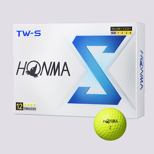 ホンマ ゴルフ ボール TW-X TW-S 2024年モデル 1ダース 12球入り ホワイト イエロー 3ピース ツアー系 スピン 飛距離 ディスタンス ソフト ゴルフボール TOUR WORLD BT2402 本間 HONMA_TW-S_イエロー(1ダース)