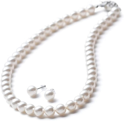 [VOTRE COUTURE] パールネックレス ピアス イヤリング セット 8mm 国産 真珠 冠婚葬祭 39cm 42cm 45cm ブランド10年保証