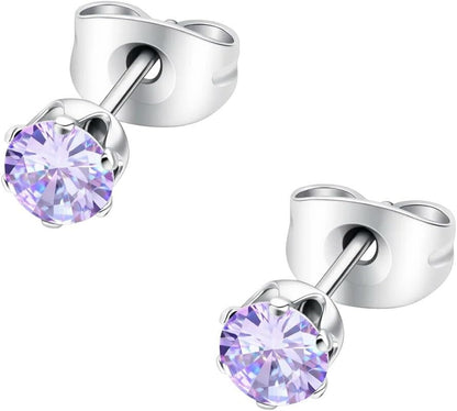 HSP ピアス サージカルステンレス 金属アレルギー対応 3mmジュエル ラウンドCZ シンプル キュービックジルコニア 1ペア クリスタル メンズ レディース