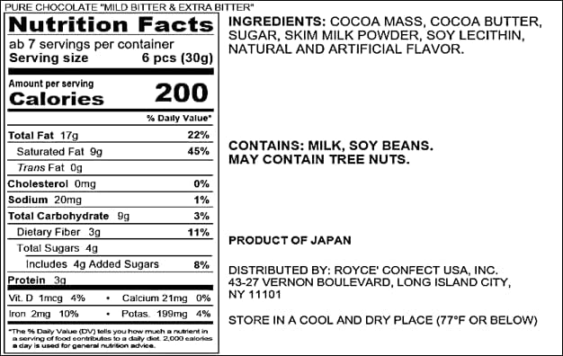 ROYCE'(ロイズ) ピュアチョコレートマイルドビター&エクストラビター 40個 (x 1)