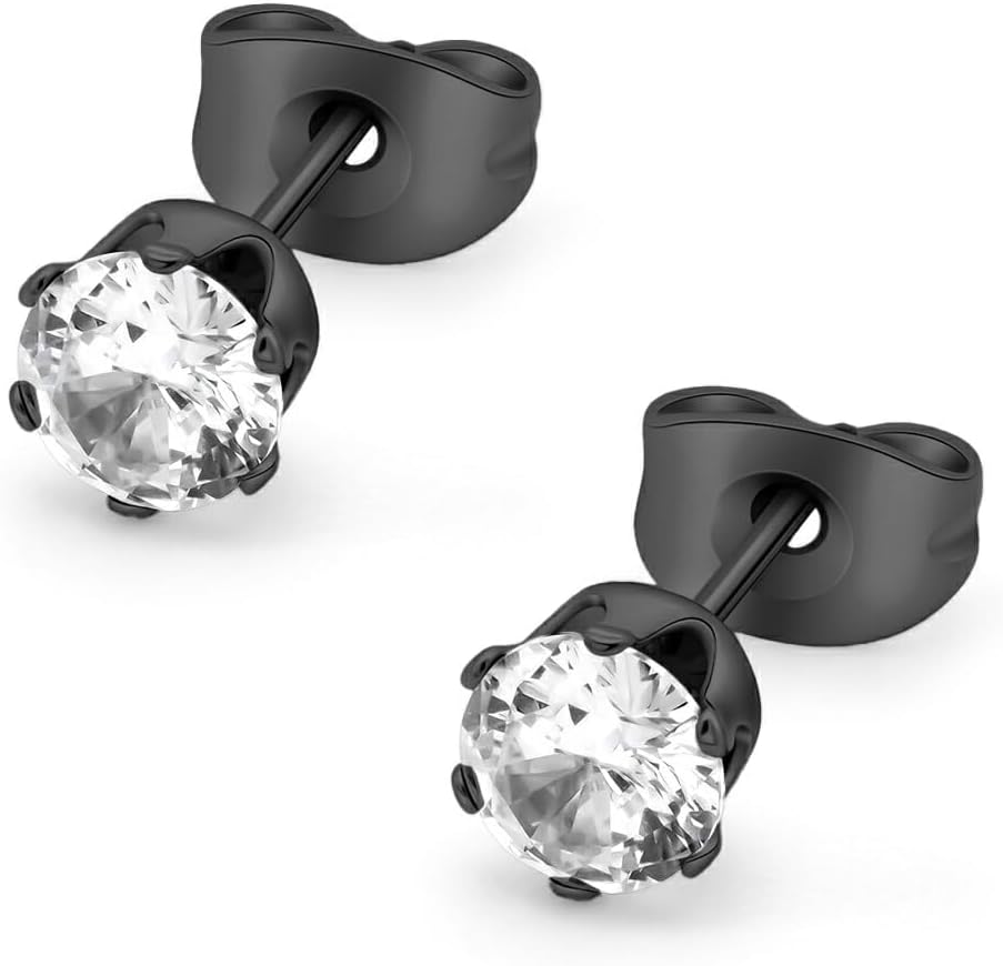 HSP ピアス サージカルステンレス 金属アレルギー対応 3mmジュエル ラウンドCZ シンプル キュービックジルコニア 1ペア クリスタル メンズ レディース