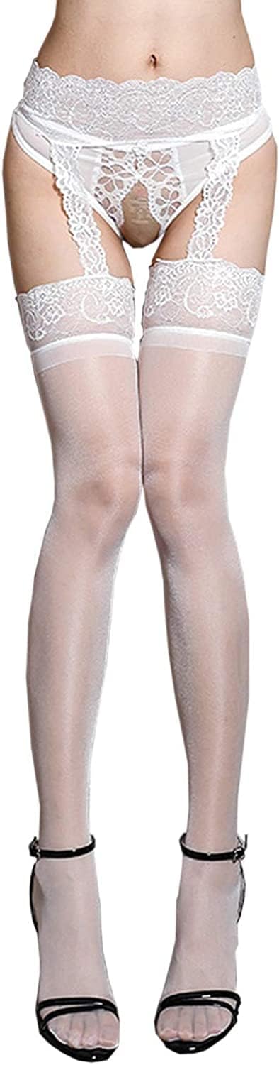 穴あきタイツサイハイストッキングセクシーランジェリーシースルーレースニーハイストッキング誘惑