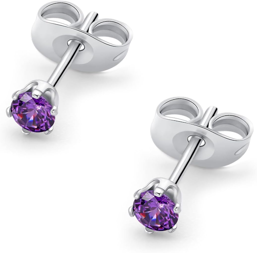 HSP ピアス サージカルステンレス 金属アレルギー対応 3mmジュエル ラウンドCZ シンプル キュービックジルコニア 1ペア クリスタル メンズ レディース