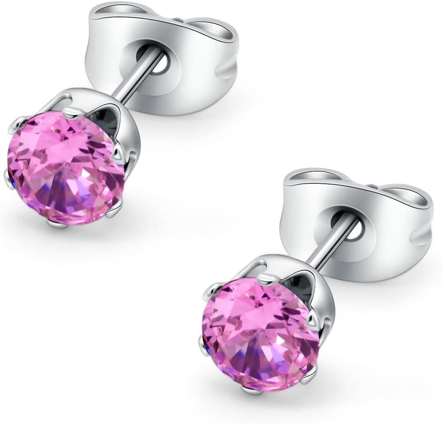 HSP ピアス サージカルステンレス 金属アレルギー対応 3mmジュエル ラウンドCZ シンプル キュービックジルコニア 1ペア クリスタル メンズ レディース