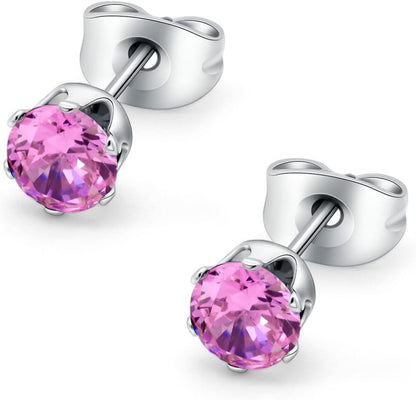 HSP ピアス サージカルステンレス 金属アレルギー対応 3mmジュエル ラウンドCZ シンプル キュービックジルコニア 1ペア クリスタル メンズ レディース