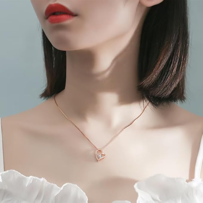 [Jeconpal] ネックレス レディース スワロフスキージルコニア採用 純銀925 オープンハート アクセサリー 金属アレルギー対応 ホワイトデー バレンタイン クリスマス 誕生日 プレゼント 女性 ギフト