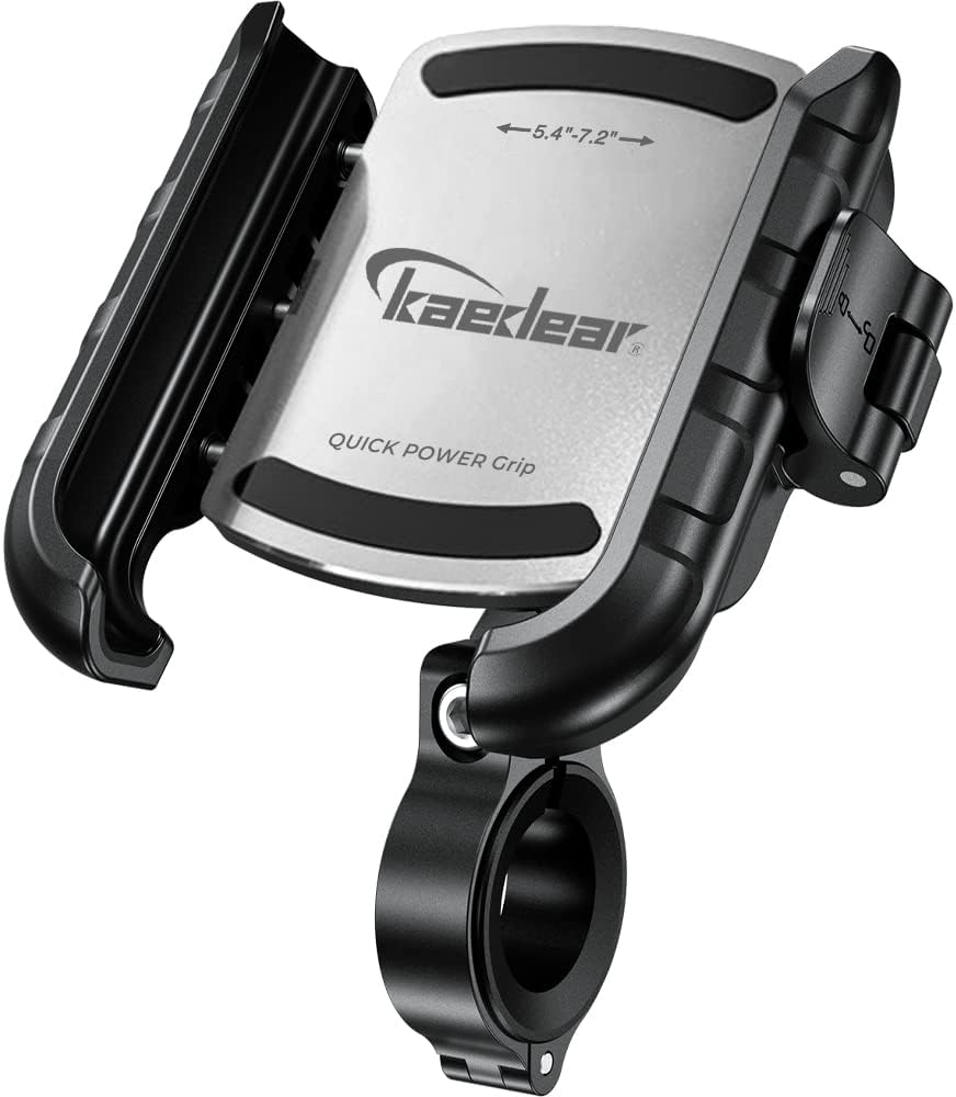 Kaedear(カエディア) バイク スマホホルダー 携帯ホルダー バイク用スマホホルダー 振動吸収 マウント 一体構造 レバー操作 クイックパワーグリップ/特許 Airマウント KDR-M8SPJ (ブラック)