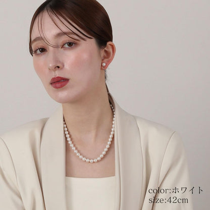 [VOTRE COUTURE] パールネックレス ピアス イヤリング セット 8mm 国産 真珠 冠婚葬祭 39cm 42cm 45cm ブランド10年保証