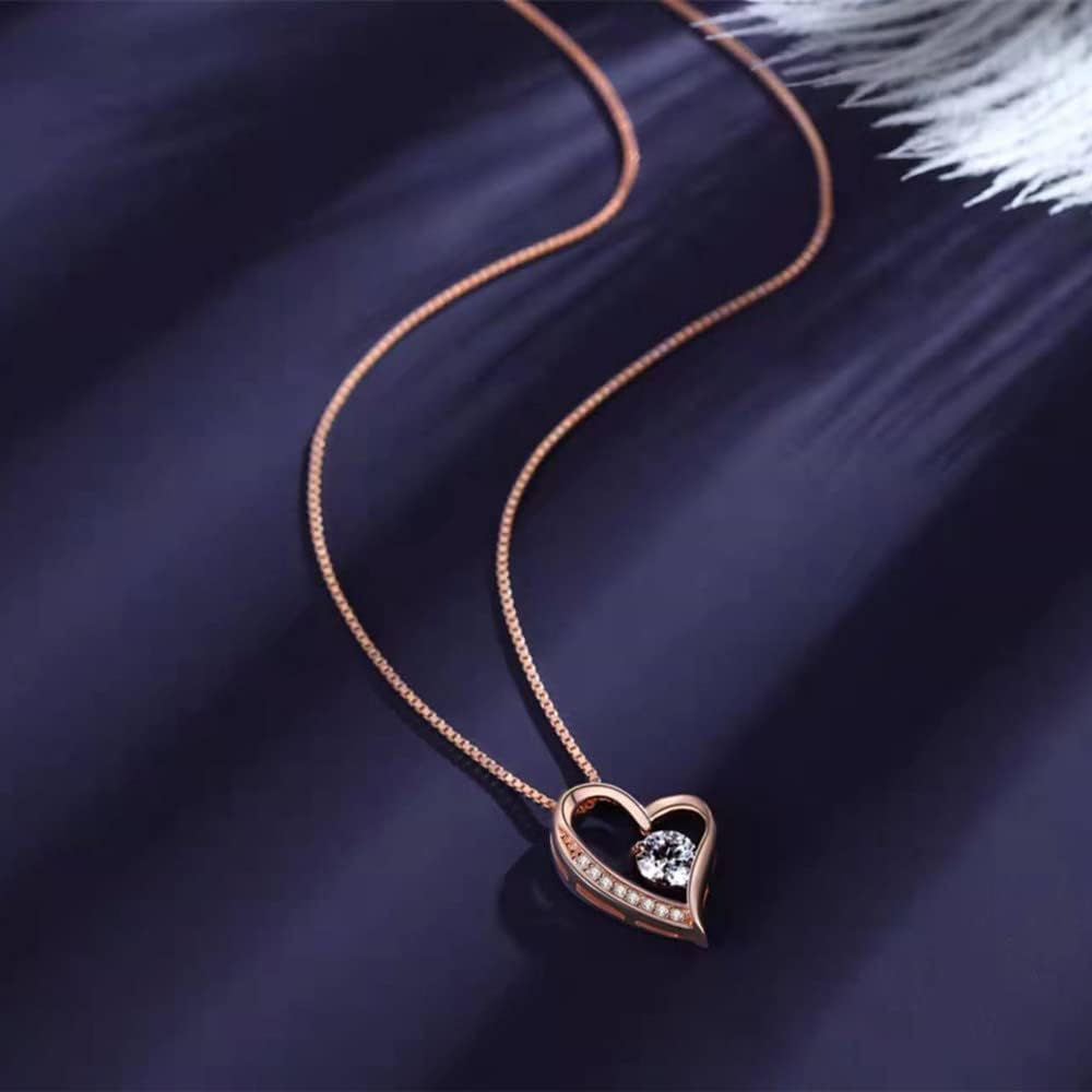 [Jeconpal] ネックレス レディース スワロフスキージルコニア採用 純銀925 オープンハート アクセサリー 金属アレルギー対応 ホワイトデー バレンタイン クリスマス 誕生日 プレゼント 女性 ギフト