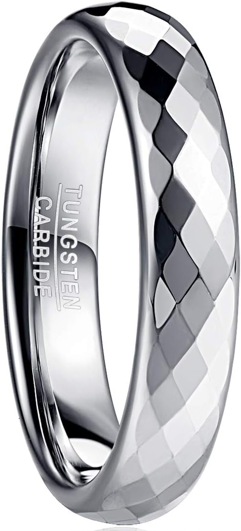 083基地 リング メンズ 指輪 タングステン 多面カット キラキラ 金属アレルギーフリー 横幅4mm 真空メッキ アクセサリー プレゼント 真空メッキ