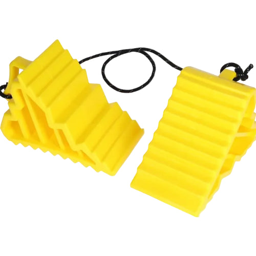 エーモン(amon) タイヤストッパー 黄色 ロープ付属 タイヤ止め 輪止め 車止め 車輪止め 坂道駐車 ジャッキアップ時の補助に 8836