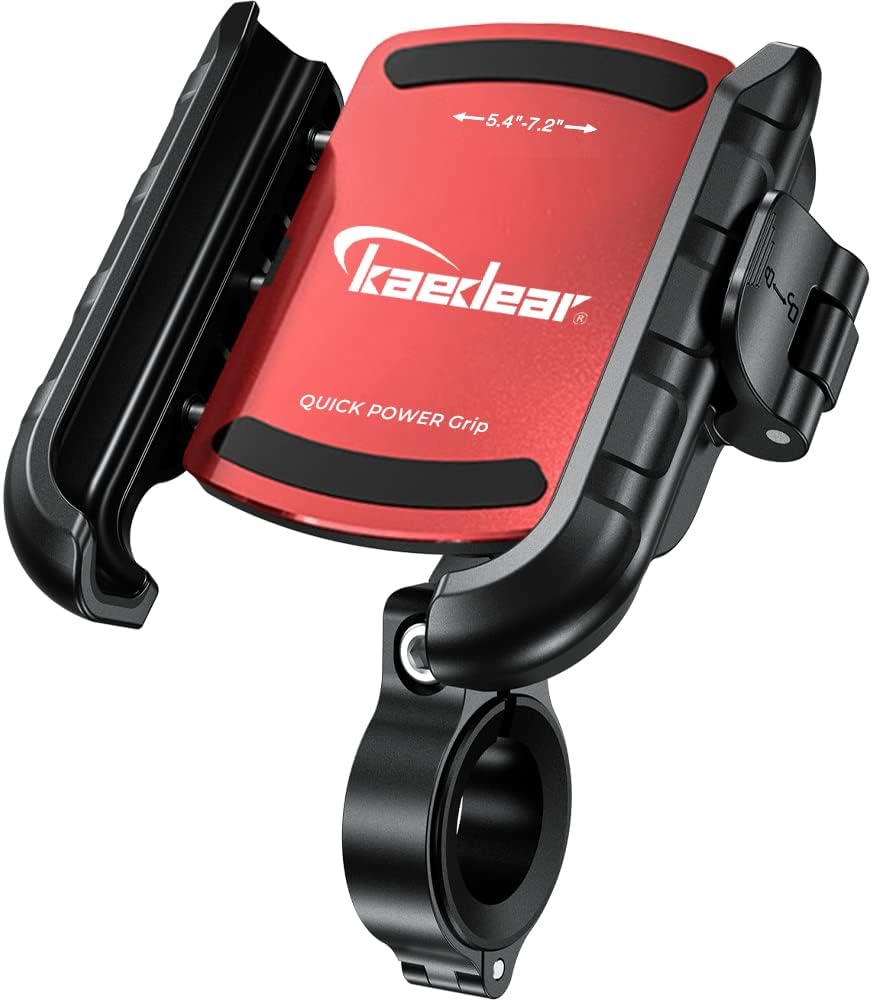 Kaedear(カエディア) バイク スマホホルダー 携帯ホルダー バイク用スマホホルダー 振動吸収 マウント 一体構造 レバー操作 クイックパワーグリップ/特許 Airマウント KDR-M8SPJ (ブラック)