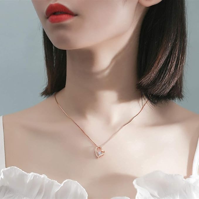 [Jeconpal] ネックレス レディース スワロフスキージルコニア採用 純銀925 オープンハート アクセサリー 金属アレルギー対応 ホワイトデー バレンタイン クリスマス 誕生日 プレゼント 女性 ギフト