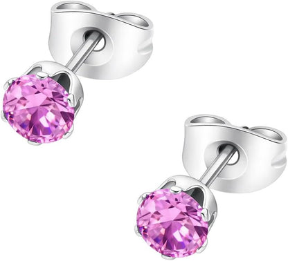 HSP ピアス サージカルステンレス 金属アレルギー対応 3mmジュエル ラウンドCZ シンプル キュービックジルコニア 1ペア クリスタル メンズ レディース