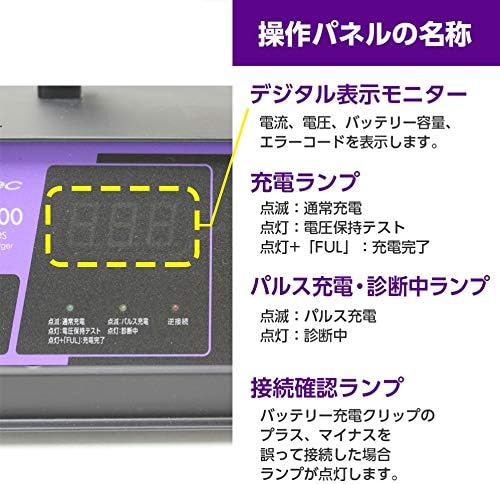 メルテック(meltec) 全自動パルスバッテリー充電器 (ファミリーバイク/オートバイ) 12V専用 MeltecPlus 定格0.75A バッテリー診断機能付 維持充電(トリクル充電)方式 長期保証3年 MP-200