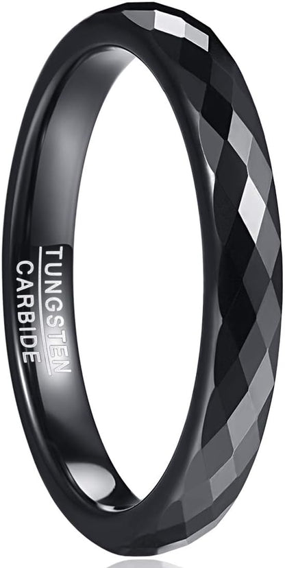 083基地 リング メンズ 指輪 タングステン 多面カット キラキラ 金属アレルギーフリー 横幅4mm 真空メッキ アクセサリー プレゼント 真空メッキ