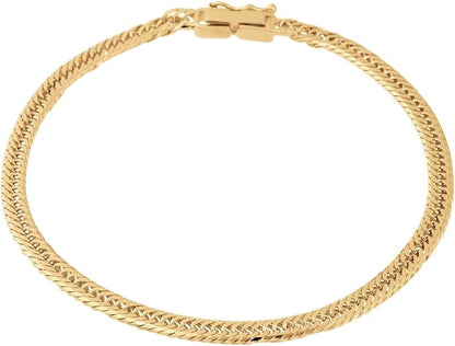 [フェアリーカレット] K18 8面トリプルキヘイブレスレット 日本製 18金 喜平 中留め