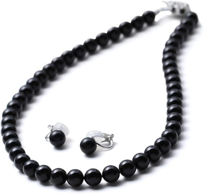 [VOTRE COUTURE] パールネックレス ピアス イヤリング セット 8mm 国産 真珠 冠婚葬祭 39cm 42cm 45cm ブランド10年保証