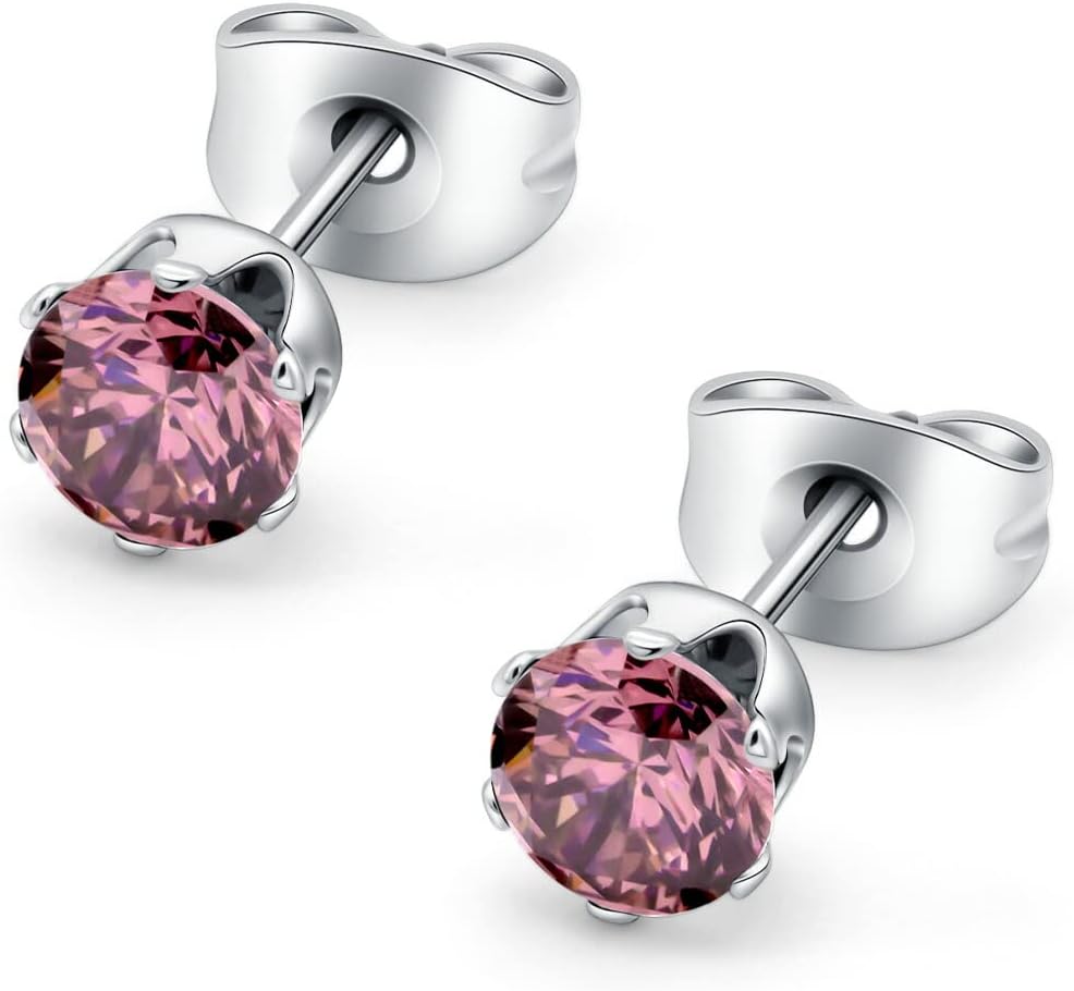 HSP ピアス サージカルステンレス 金属アレルギー対応 3mmジュエル ラウンドCZ シンプル キュービックジルコニア 1ペア クリスタル メンズ レディース