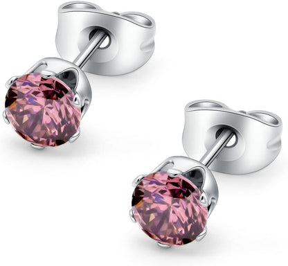 HSP ピアス サージカルステンレス 金属アレルギー対応 3mmジュエル ラウンドCZ シンプル キュービックジルコニア 1ペア クリスタル メンズ レディース