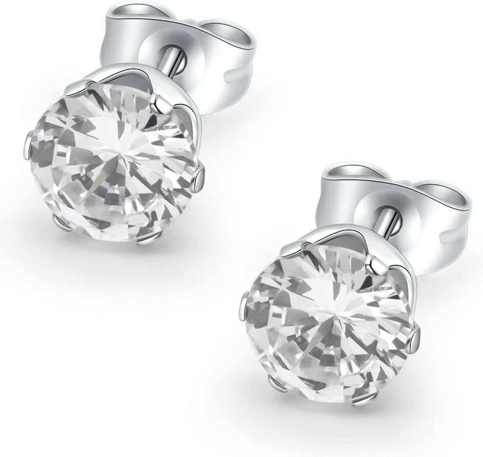 HSP ピアス サージカルステンレス 金属アレルギー対応 3mmジュエル ラウンドCZ シンプル キュービックジルコニア 1ペア クリスタル メンズ レディース