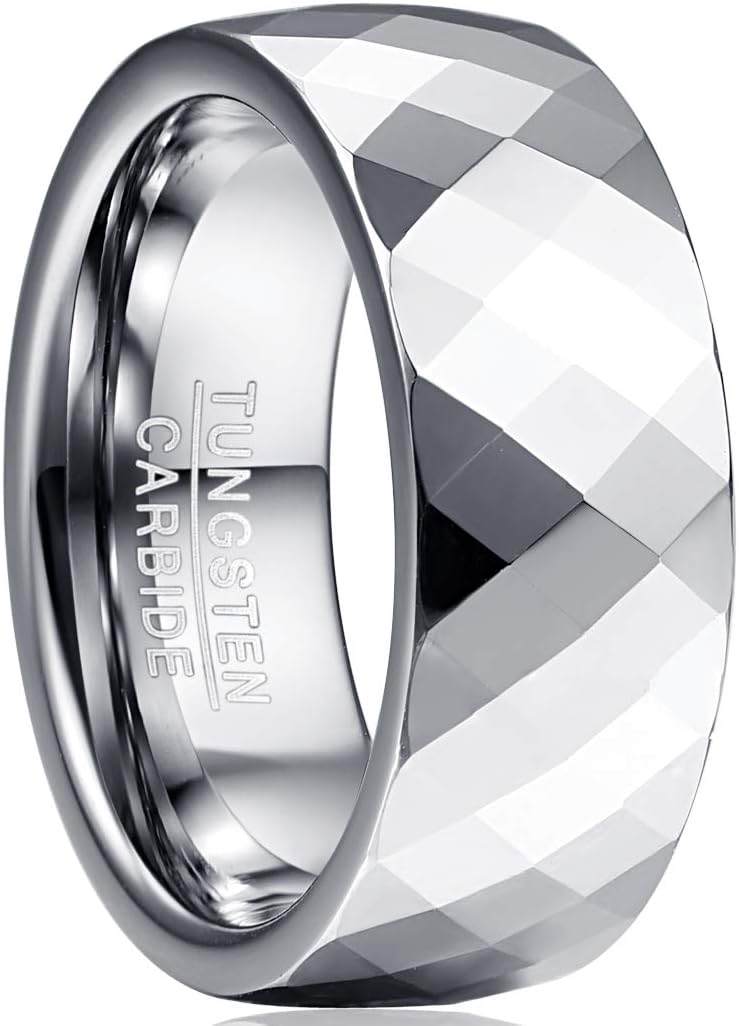 083基地 リング メンズ 指輪 タングステン 多面カット キラキラ 金属アレルギーフリー 横幅4mm 真空メッキ アクセサリー プレゼント 真空メッキ