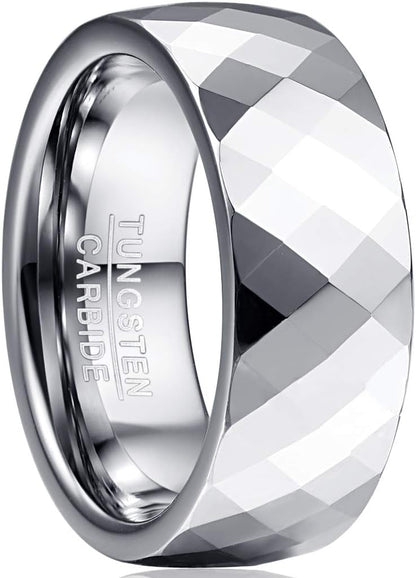 083基地 リング メンズ 指輪 タングステン 多面カット キラキラ 金属アレルギーフリー 横幅4mm 真空メッキ アクセサリー プレゼント 真空メッキ