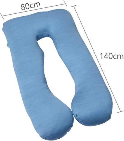 Awesling U字型抱き枕 全身枕 授乳クッション グレー