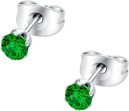 HSP ピアス サージカルステンレス 金属アレルギー対応 3mmジュエル ラウンドCZ シンプル キュービックジルコニア 1ペア クリスタル メンズ レディース