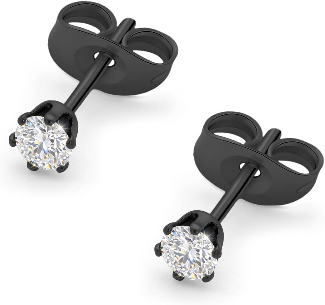 HSP ピアス サージカルステンレス 金属アレルギー対応 3mmジュエル ラウンドCZ シンプル キュービックジルコニア 1ペア クリスタル メンズ レディース