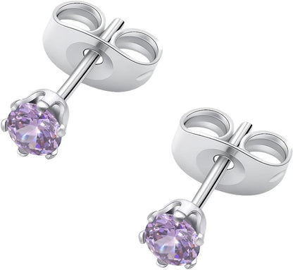 HSP ピアス サージカルステンレス 金属アレルギー対応 3mmジュエル ラウンドCZ シンプル キュービックジルコニア 1ペア クリスタル メンズ レディース