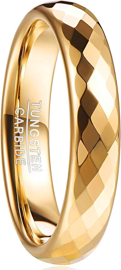 083基地 リング メンズ 指輪 タングステン 多面カット キラキラ 金属アレルギーフリー 横幅4mm 真空メッキ アクセサリー プレゼント 真空メッキ