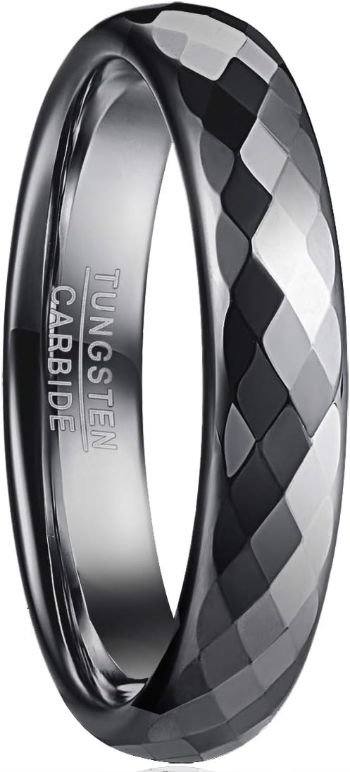083基地 リング メンズ 指輪 タングステン 多面カット キラキラ 金属アレルギーフリー 横幅4mm 真空メッキ アクセサリー プレゼント 真空メッキ