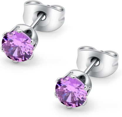 HSP ピアス サージカルステンレス 金属アレルギー対応 3mmジュエル ラウンドCZ シンプル キュービックジルコニア 1ペア クリスタル メンズ レディース