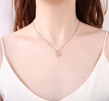 [Jeconpal] ネックレス レディース スワロフスキージルコニア採用 純銀925 オープンハート アクセサリー 金属アレルギー対応 ホワイトデー バレンタイン クリスマス 誕生日 プレゼント 女性 ギフト