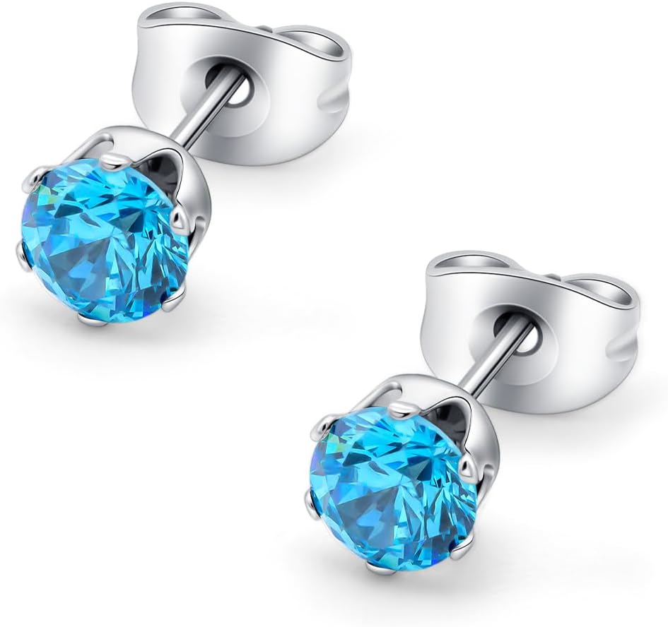 HSP ピアス サージカルステンレス 金属アレルギー対応 3mmジュエル ラウンドCZ シンプル キュービックジルコニア 1ペア クリスタル メンズ レディース