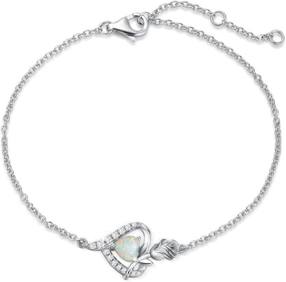 レディースブレスレット 誕生石12ヵ月 パワーストーン 薔薇モチーフ プラチナメッキ シルバー