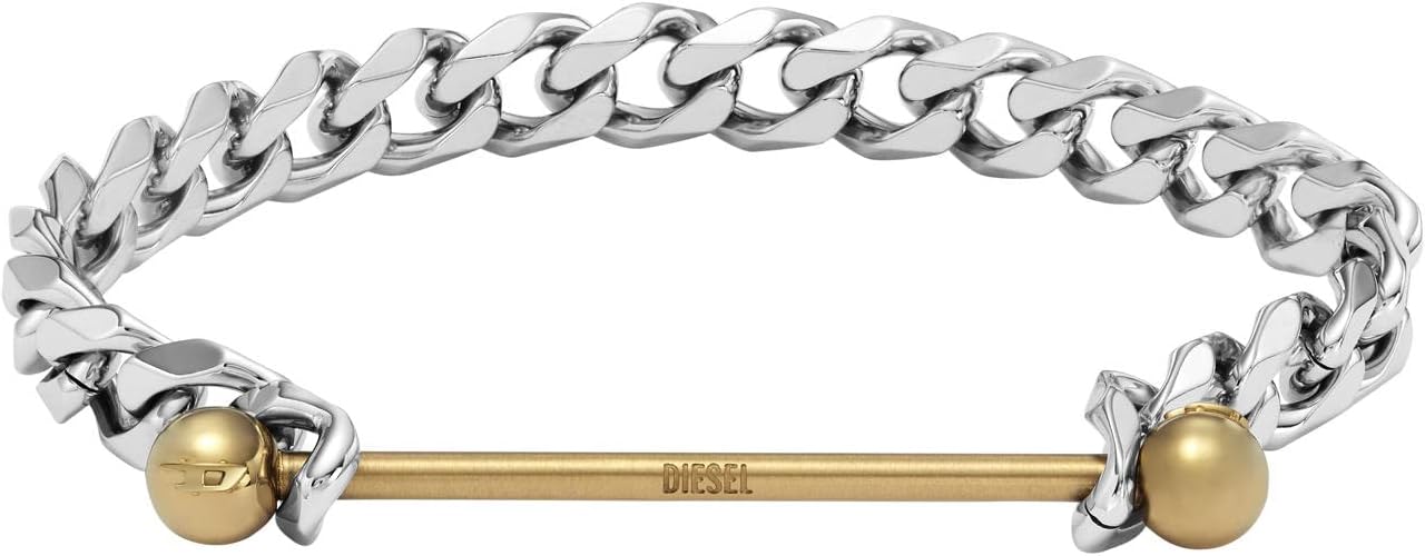 Diesel オールジェンダー ステンレススチールブレスレット, One Size, 金属, 宝石なし