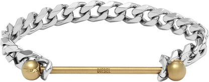 Diesel オールジェンダー ステンレススチールブレスレット, One Size, 金属, 宝石なし