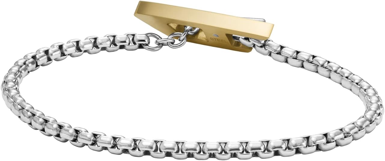 Diesel オールジェンダー ステンレススチールブレスレット, One Size, 金属, 宝石なし
