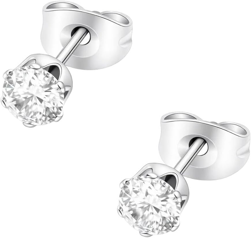 HSP ピアス サージカルステンレス 金属アレルギー対応 3mmジュエル ラウンドCZ シンプル キュービックジルコニア 1ペア クリスタル メンズ レディース