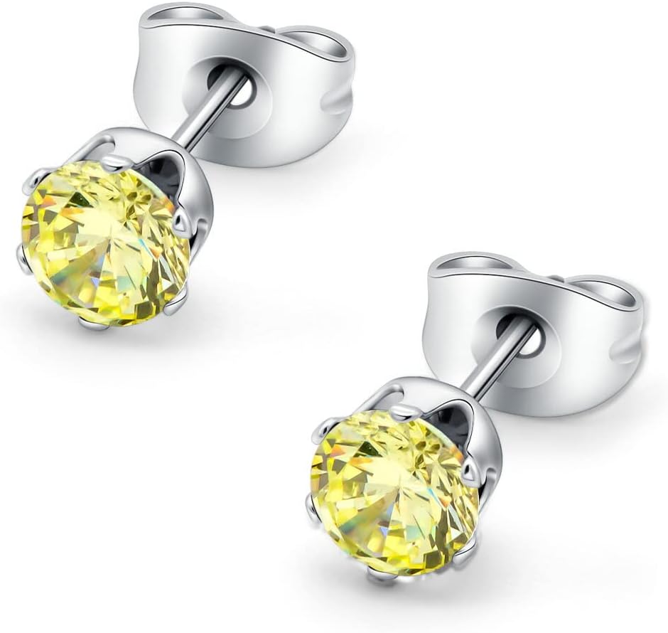 HSP ピアス サージカルステンレス 金属アレルギー対応 3mmジュエル ラウンドCZ シンプル キュービックジルコニア 1ペア クリスタル メンズ レディース