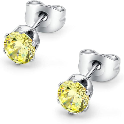 HSP ピアス サージカルステンレス 金属アレルギー対応 3mmジュエル ラウンドCZ シンプル キュービックジルコニア 1ペア クリスタル メンズ レディース