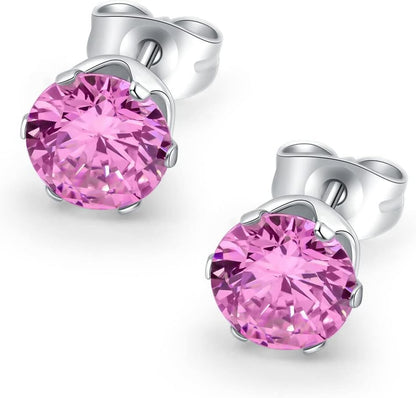 HSP ピアス サージカルステンレス 金属アレルギー対応 3mmジュエル ラウンドCZ シンプル キュービックジルコニア 1ペア クリスタル メンズ レディース