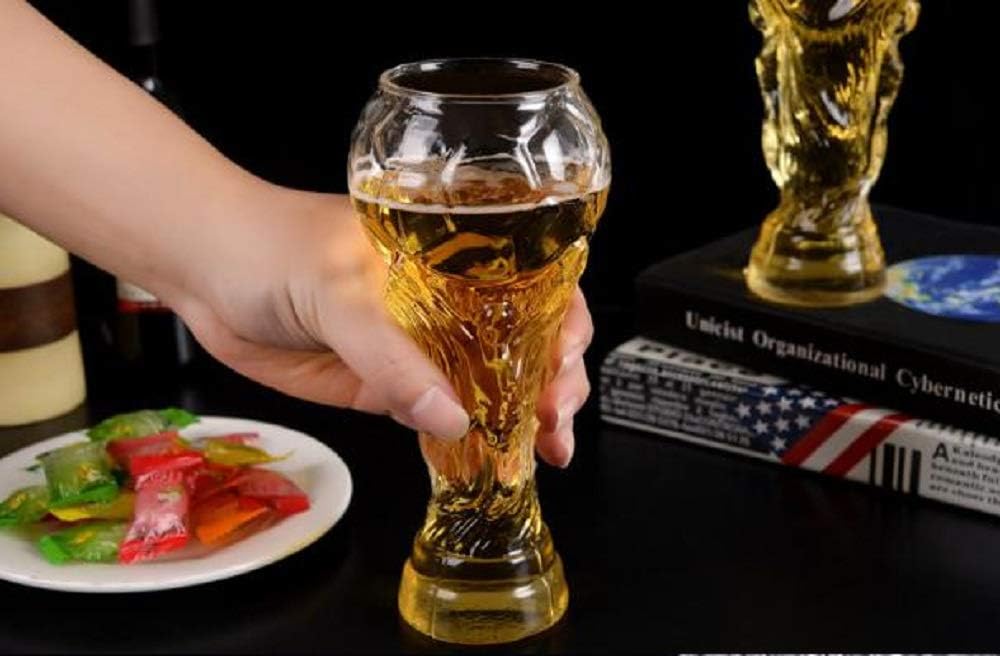 【morningplace】 ビール グラス サッカー ワールドカップ風 ユニーク デザイン お洒落 450ml (1個)
