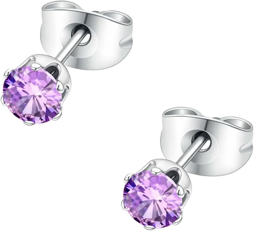 HSP ピアス サージカルステンレス 金属アレルギー対応 3mmジュエル ラウンドCZ シンプル キュービックジルコニア 1ペア クリスタル メンズ レディース