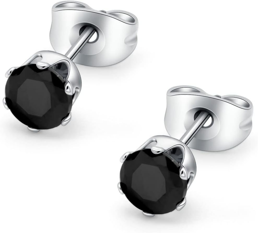 HSP ピアス サージカルステンレス 金属アレルギー対応 3mmジュエル ラウンドCZ シンプル キュービックジルコニア 1ペア クリスタル メンズ レディース