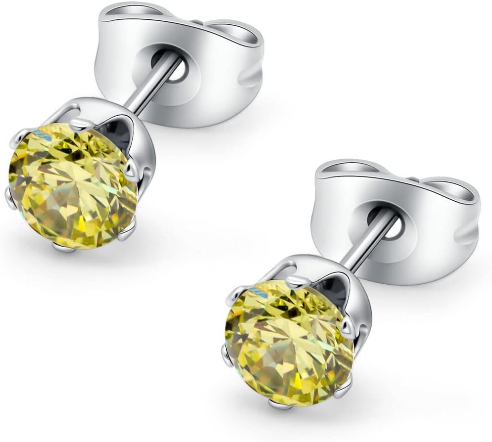 HSP ピアス サージカルステンレス 金属アレルギー対応 3mmジュエル ラウンドCZ シンプル キュービックジルコニア 1ペア クリスタル メンズ レディース