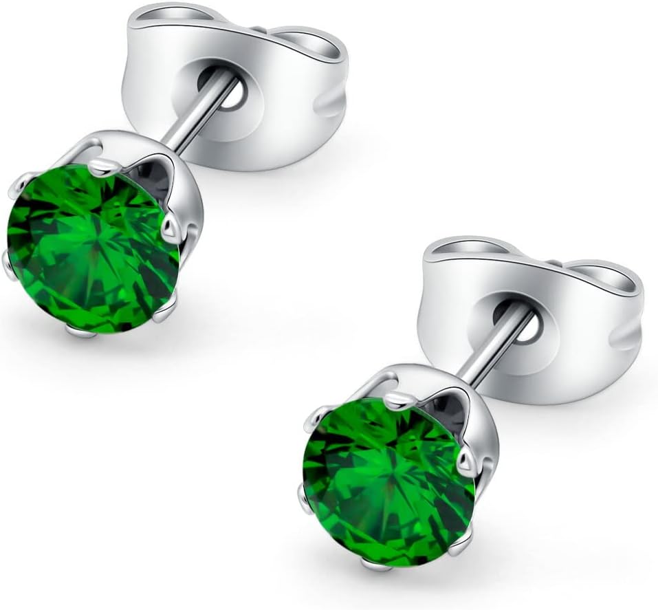 HSP ピアス サージカルステンレス 金属アレルギー対応 3mmジュエル ラウンドCZ シンプル キュービックジルコニア 1ペア クリスタル メンズ レディース