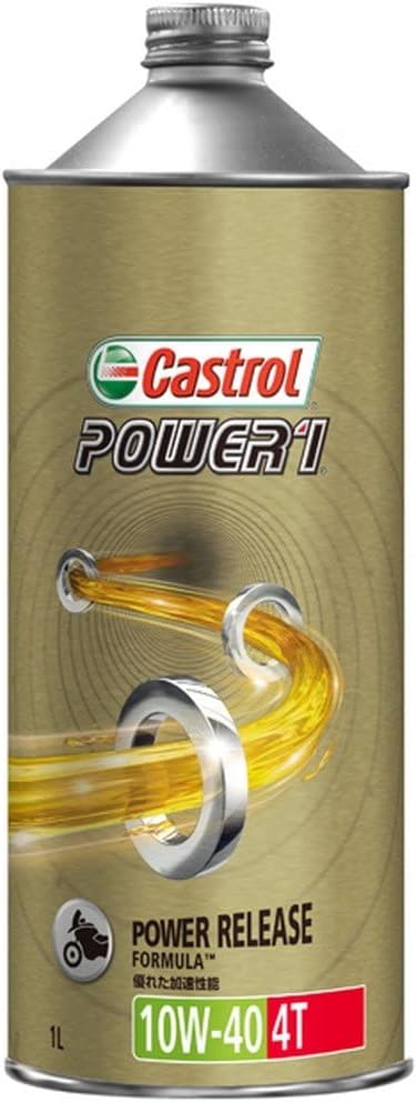 Castrol(カストロール) エンジンオイル POWER1 4T 10W-40 MA2 1L 二輪車4サイクルエンジン用 部分合成油